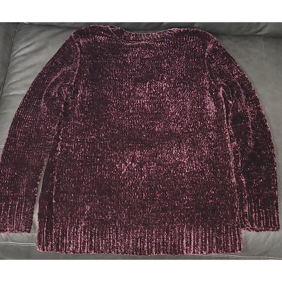 Orvis Sweater Women Sz. M Chenille Ribbed Tunic Length Plum Purple Cozy/Relaxed - Picture 10 of 10